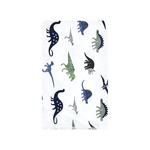 Image of Hudson Baby Unisex Baby Cotton Flannel Burp Cloths, Blue Green Dino, One Size