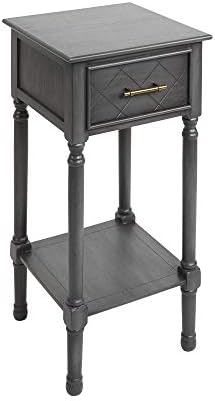 Silverwood Side Table, 14 L x 14 W x 28 H in, Grey