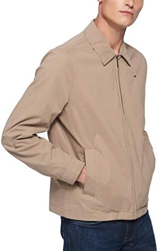 Tommy Hilfiger Men's Lightweight Microtwill Golf Jacket (Standard and Big & Tall), Deep Khaki, Large - 1
