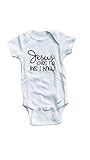 Baby Tee Time Baby Boys' Jesus Loves me One Piece 3-6 Months White