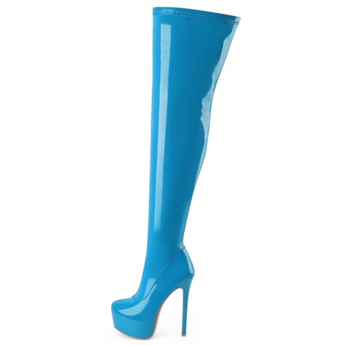 Perisis Women's Platform Thigh High Stiletto Boots Sexy Over The Knee Boots