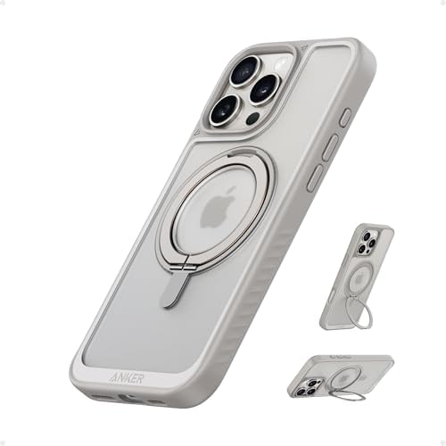Anker FlexStand magnetisches Case für iPhone 16 Pro Max, 360° Ringständer, Matte und rutschfeste Schutzhülle, 17,5cm iPhone Hülle mit verbesserter MagSafe-Kompatibilität