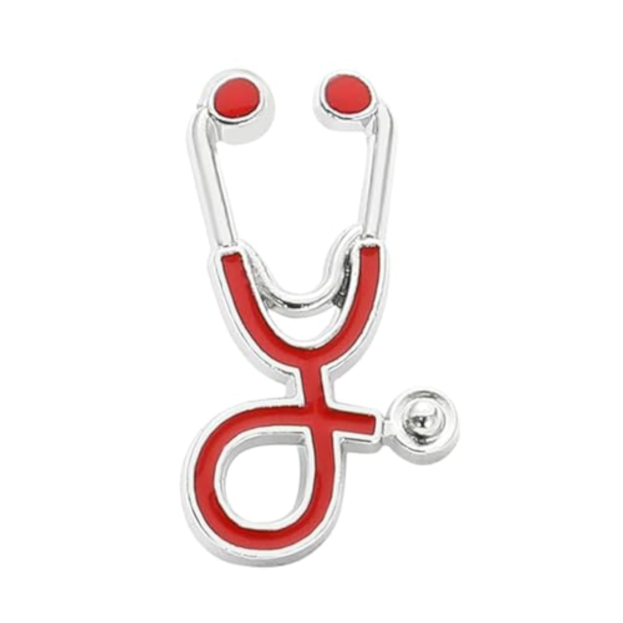 Silvery Red Nurse Gift Brooch Pin, Thoughtful Accessory