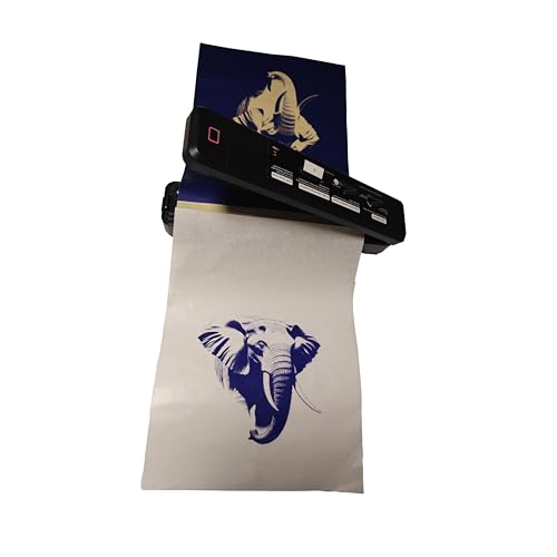 Image of IOOIOO high resolution tattoo stencil tattoo bluetooth printer with extra clear tattoo transfer paper, high end tattoo machine