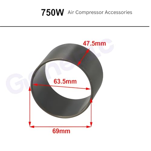 Image of K D 750W (1 HP) Oil Free Air Compressor Cylinder Piston Ring,Cylinder Sleeve Replacement, 750W Air Compressor Cylinder Sleeve Cast Iron Mute Oil Air Compressor Accessories, Cylinder, Cylinder Sleeve