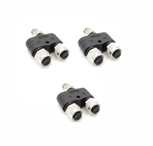 Elecbee 2pcs M12 Y Connector 4 Pin Male to Female miniatura 2