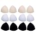 JZK 6 Paires Mousse Coussin de Soutien-Gorge insérer Amovible Soutien-Gorge Triangle exhausteur Coupe pour Maillots de Bain Soutien-Gorge de Sport Bikini, Beige Blanc Noir 3 Couleurs