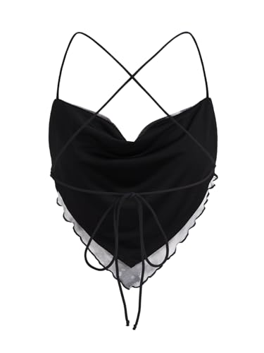 Verdusa Women's Y2K Bandana Tops Summer Concert Outfit Boho Corset Going Out Top2