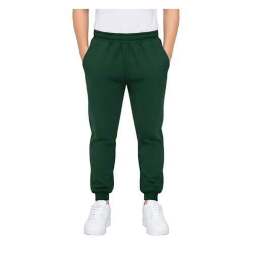 KHIM Chándal Deportivo para Niños y Niñas, Pantalón de Jogging para Niños Unisex, verde, 11-12 años