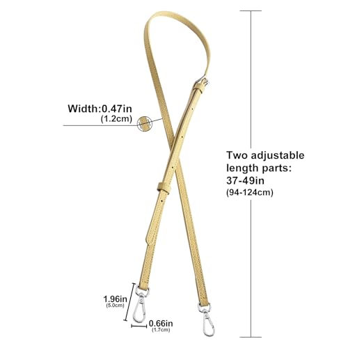 Image of Bag Leather Strap Replacement Crossbody Shoulder Straps for MINI Pouch, No Damage Conversion Kits Accessories (MINI-Wheat Yellow-S)