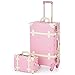 Produktbild CO-Z Premium Vintage Gepäck-Sets 61 cm Trolley Koffer und 30,5 cm Handtasche Set mit TSA-Schlössern, Rosa + Beige, 12", 20", 24", Vintage