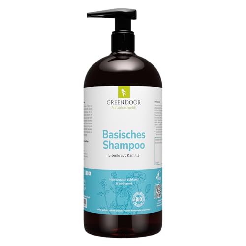 Produktfoto von GREENDOOR Bio Natur Shampoo Eisenkraut Kamille 500ml SPARPACKUNG für strapaziertes Haar, natürlich ohne Sulfate…
