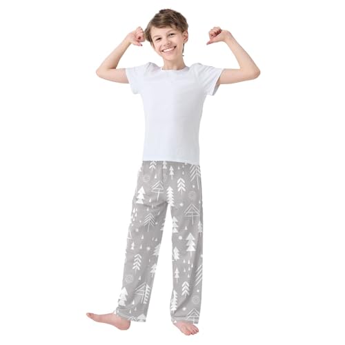 Boys' Pants Christmas Deer Snowflakes Forest Trees Long Bottoms Jogger Pants Elastic Waist Trousers with Pockets S-XL2