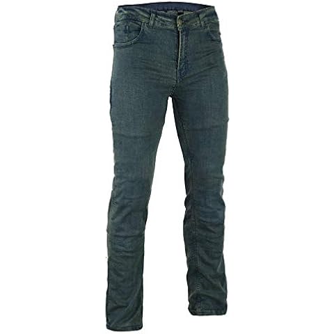 Bikers Gear Australia Women's Kj09-16 Ladies Stretch Kevlar Lined Motorcycle Vintage Protective Jeans with Removable CE Armour, Vintage Denim, 16 UK Cover