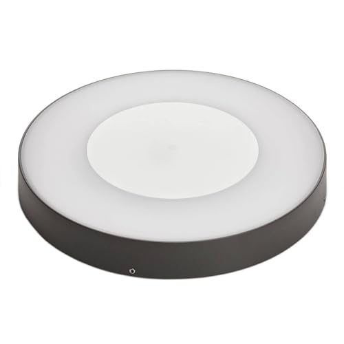 Lucande LED Deckenlampe aussen mit Bewegungsmelder, Deckenleuchte außen spritzwassergeschützt IP54 1x 25W Außenleuchte