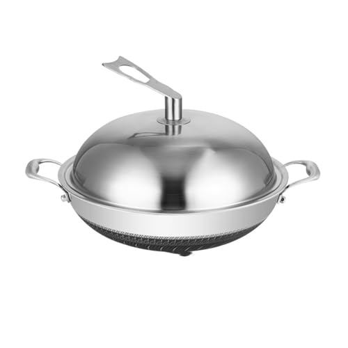 Wok grande de hierro con mango, antiadherente, 44 cm