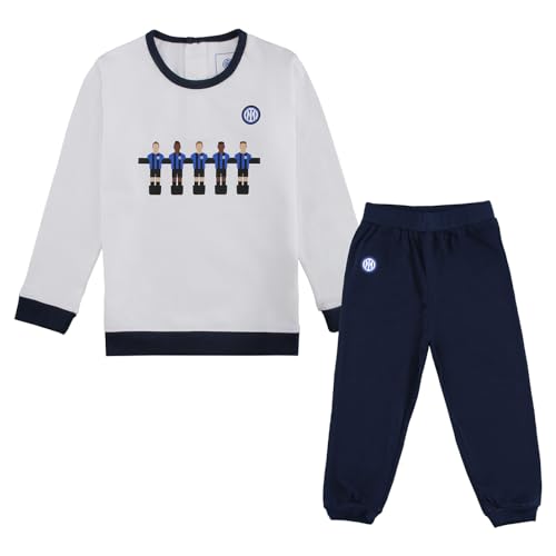 Inter Set Neonato Maglietta a maniche lunge e pantaloni lunghi, Unisex 0-24 mesi, 100% cotone