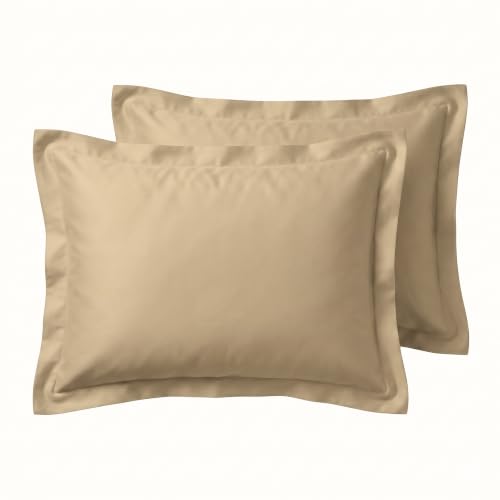 Image of Huesland Premium 100% Cotton Luxe Soft Touch 300 Thead Count Pillow Cover Set of 2 - Sand Dune
