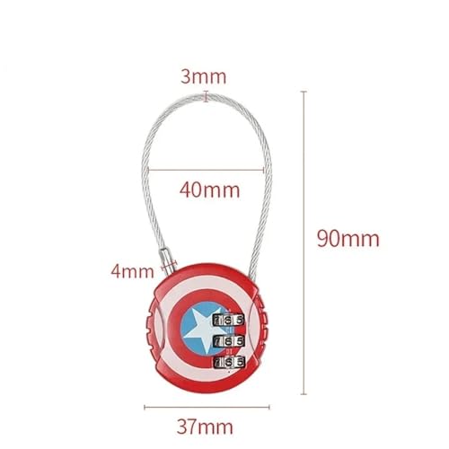 Candado de combinación con cable flexible para proteger mochilas escolares 8