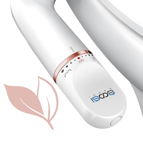 Ultra-Slim Bidet Attachment for Toilet Dual Nozzles Feminine & Rear Wash Bidet Toilet Seat Attachment Non Electric Self Cleaning Fresh Cold Water Toilet Bidets Spray Jet Easy Install (Rose Gold)