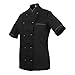 MISEMIYA - Cocina Uniformes Bar Restaurante Chaquetas Chef COCINERA Mangas Cortas - Ref.848B - XXL, Negro