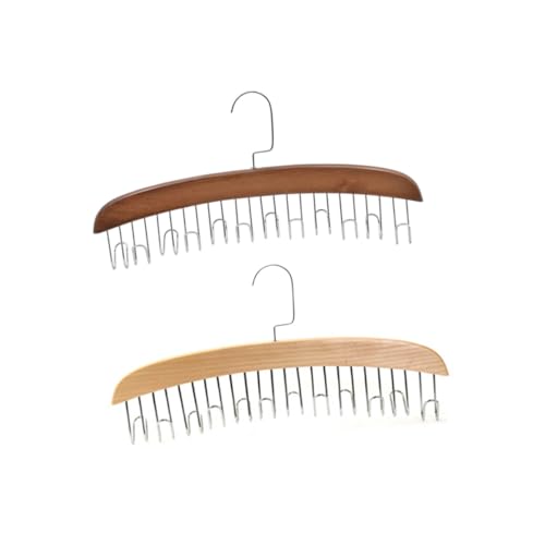 Hohopeti Percha Corbatero Multifuncional de Madera Maciza con Ganchos Organizador para Corbatas Bufandas y Cinturones Ahorra Espacio Armarios