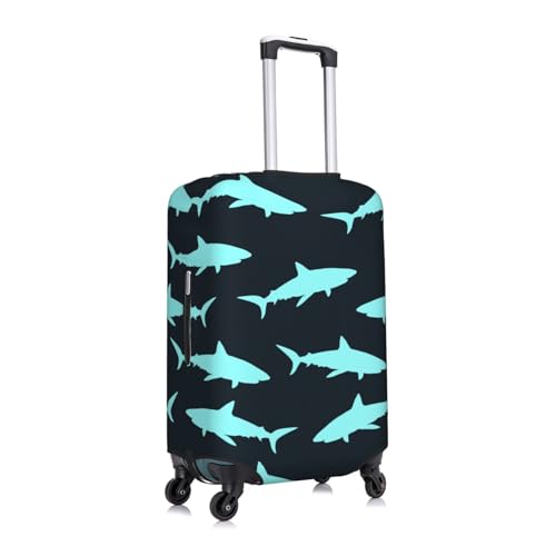 Blue Sharks Travel Luggage Cover Suitcase Protector Bag,Dust-Proof Fits 18-32 Inch Luggage,Suitcase Sleeve For Kid And Adult,Large3
