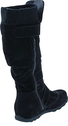 Image of Forever Link Women's Klein-70 Closed Round Toe Buckle Slouch Flat Heel Mid-Calf Boot