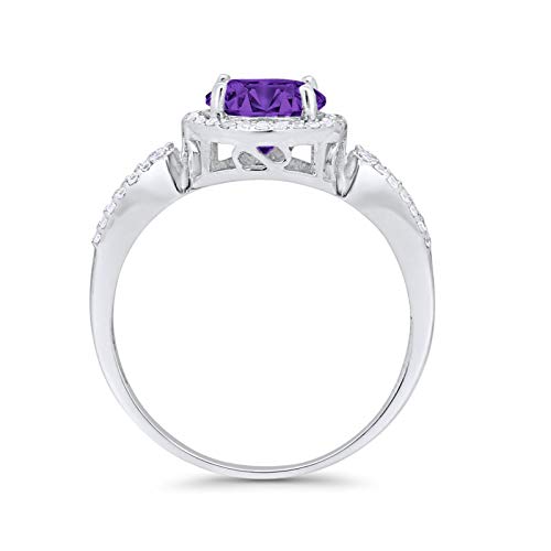 Blue Apple Co. Halo Split Shank Wedding Engagement Ring Round Cubic Zirconia 925 Sterling Silver3