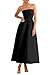 PRETTYGARDEN Cocktail Dresses for Women 2026 Summer Formal Elegant Tube Top Strapless Spring Wedding Guest Party Midi Dress(Black,Medium)