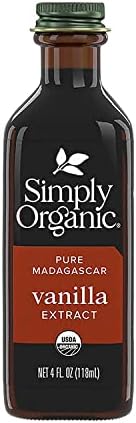 Simply Organic Pure Madagascar Vanilla Extract, 4-Ounce Glass Jar 6 Pack, Certified Organic, Sugar-Free Flavor For Smoothies