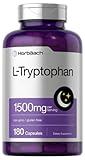 L Tryptophan 1500mg Capsules | 180 Count | Nighttime Formula | Non-GMO, Gluten Free Supplement | by Horbaach