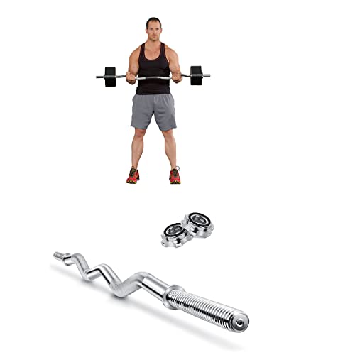 Barbell Bar for Weightlifting Body Building 25mm Weight Lifting, Curl Bar for 1 Inch Standard Weight Plates, Solid Chrome Barbell for Bench Press, Bodybuilding Spinlock, Curls or Spring Collar - Image 5