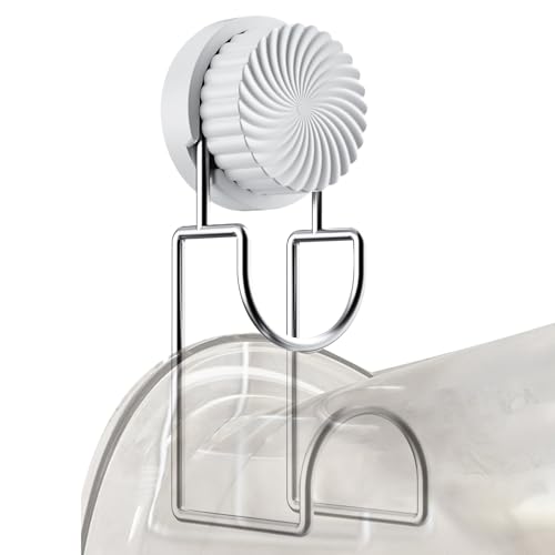 Ventosas ganchos para mampara de ducha y superficies de cristal en el baño, espacio de almacenamiento giratorio sin necesidad de taladrar | Gancho fuerte resistente - Para ducha de cristal, baño