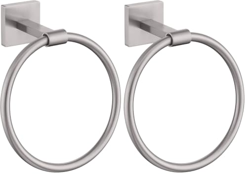 Image of KOKOSIRI Bath Towel Holder Brushed Nickel Hand Towel Ring Bathroom Accessories Shower Towel Rack Stainless Steel Wall Mount, B3010BR (Pack of 2)