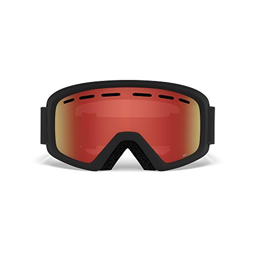 Giro Rev Youth Snow Goggles - Black Zoom Strap With Amber Scarlet Lens (2021) #TOP4