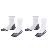 FALKE Unisex Kinder Laufsocken RU4 K SO Baumwolle Antiblasen 1 Paar, Weiß (White-Mix 2020), 35-38 (Packung mit 2)