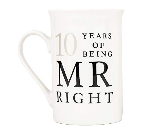 Ivory 10Th Anniversary Mr Right & Mrs Always Right Ceramic Mugs Gift Set Thoughtful And Unique Gift Idea Dishwasher And Microwave Safe #TOP1
