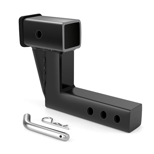 2 Inch Trailer Hitch Receiver Extension with 6 inch Rise/Drop Compatible with All Standard 2 Hitch Receivers Trailer Hitch Riser Extender with Pin and Clip by Fetechmate