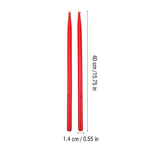 Baquetas 5A de madera de arce color rojo miniatura 3