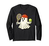 funny ghost tennis player halloween tennis trainer coach maglia a manica