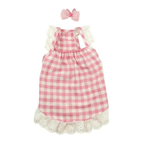 CXHJCQ Hundepullover Haustierkleid Sommer Weicher Spitzenmodet Dünne Baumwollkatze Blumenkleid Kleiner Und Mittlerer Hund Weste Rock Haustier-rosa-xs