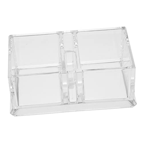 OUNONA Desktop Acrylic Tea Bag Holder Transparent Double Grid Storage Organizer for Condiment Packets and Candy for Kitchen Office and Home Decor