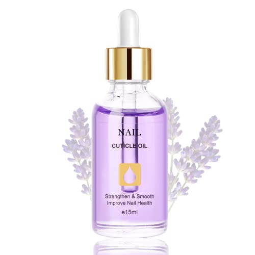 Nail Cuticle Oil with Vitamin E & B, Cuticle Oil for Nails, Jojoba Nail Cuticle Oil, Moisturizes Cuticle and Nail's Skin, Strengthens Nails, Prevents Hangnails and Chapped 15ML (Lavender)