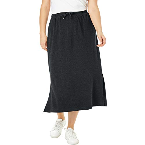 Woman Within Sport Knit Side-Slit Skirt Heather...