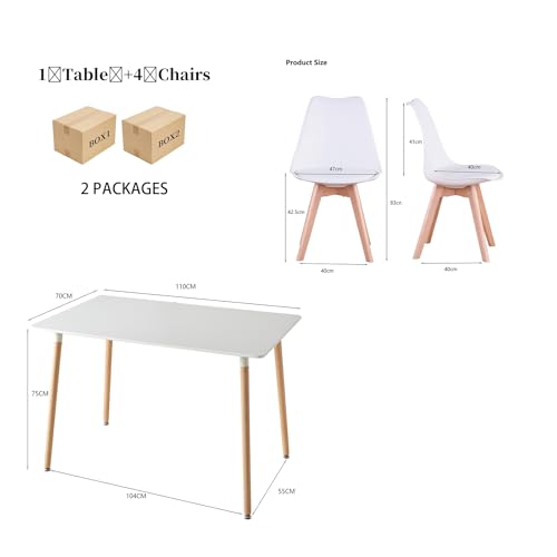 Mesa de comedor pequeña con 4 sillas cómodas para pisos reducidos 3