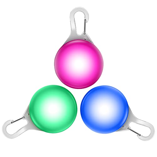 3 Pack LED Dog Collar Light Light Up Dog Collars Clip-On LED Pet Tag Three Modes for Night Walking Running Camping Climbing