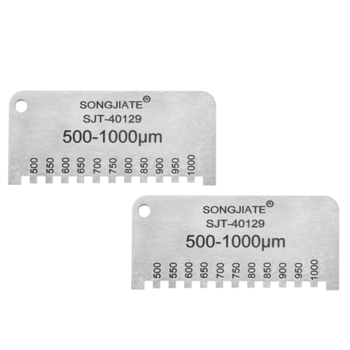 HARFINGTON 2Pzs Peines Medidores de Espesor de Película Húmeda 500-1000um Acero Inoxidable Alta Precisión Plata miniatura 1