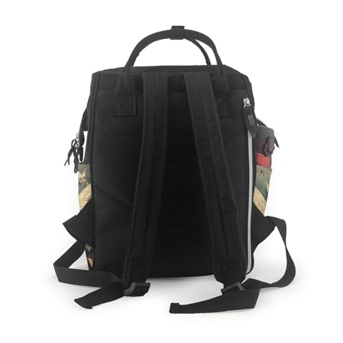 Sac à dos à langer fleuri rose rouge pour femme - Grand format imperméable