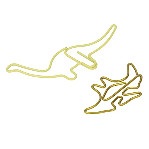 100 Peças de Clipes de Papel Em Forma de Dinossauro, Clipes de Metal Portáteis para Escritório, Clip